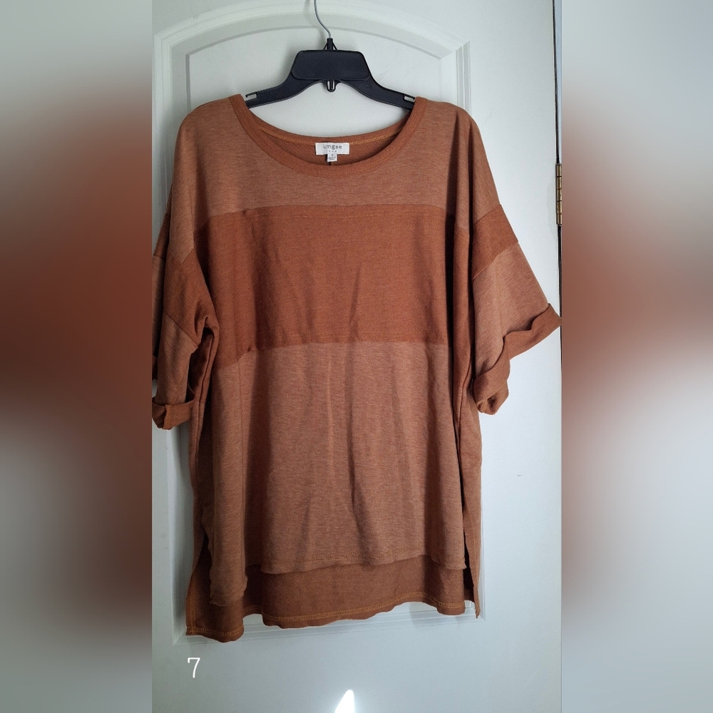 Umgee bicolor womens shirt size m baggy short sleeve casual school punk rave
